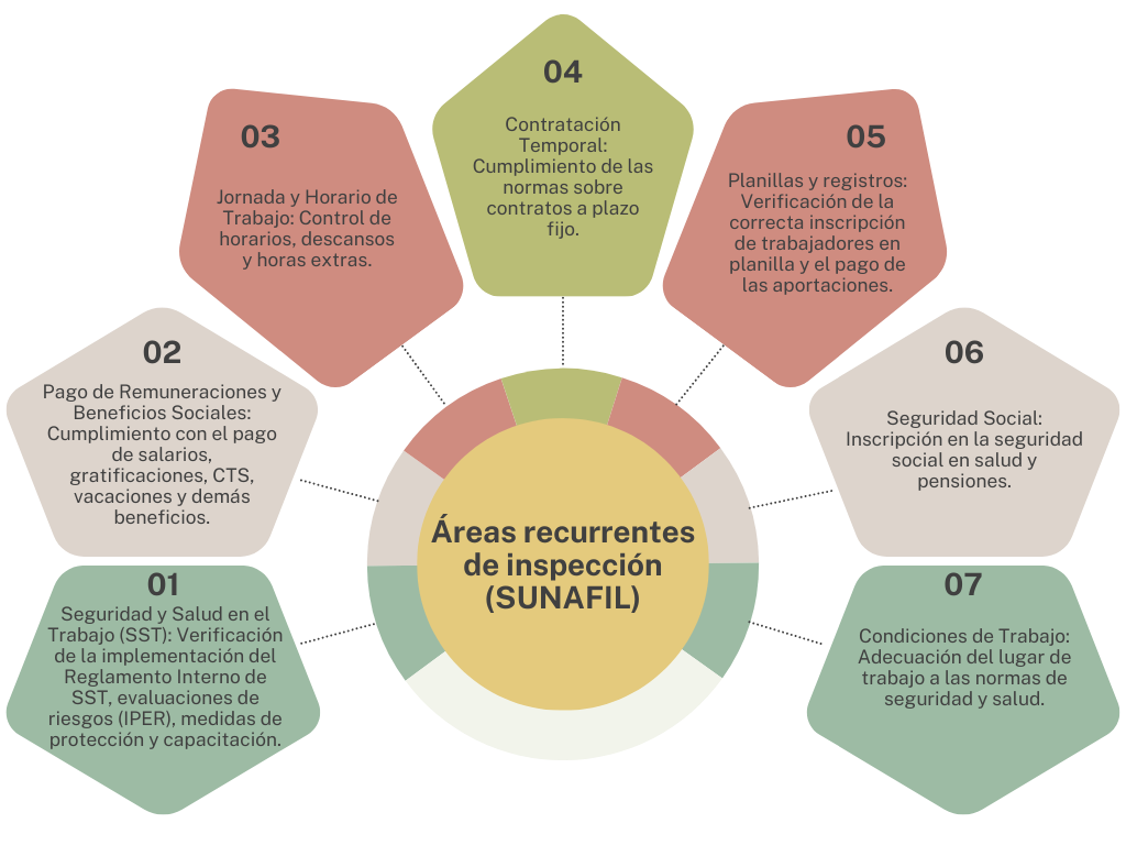 Áreas recurrentes de inspección (SUNAFIL)